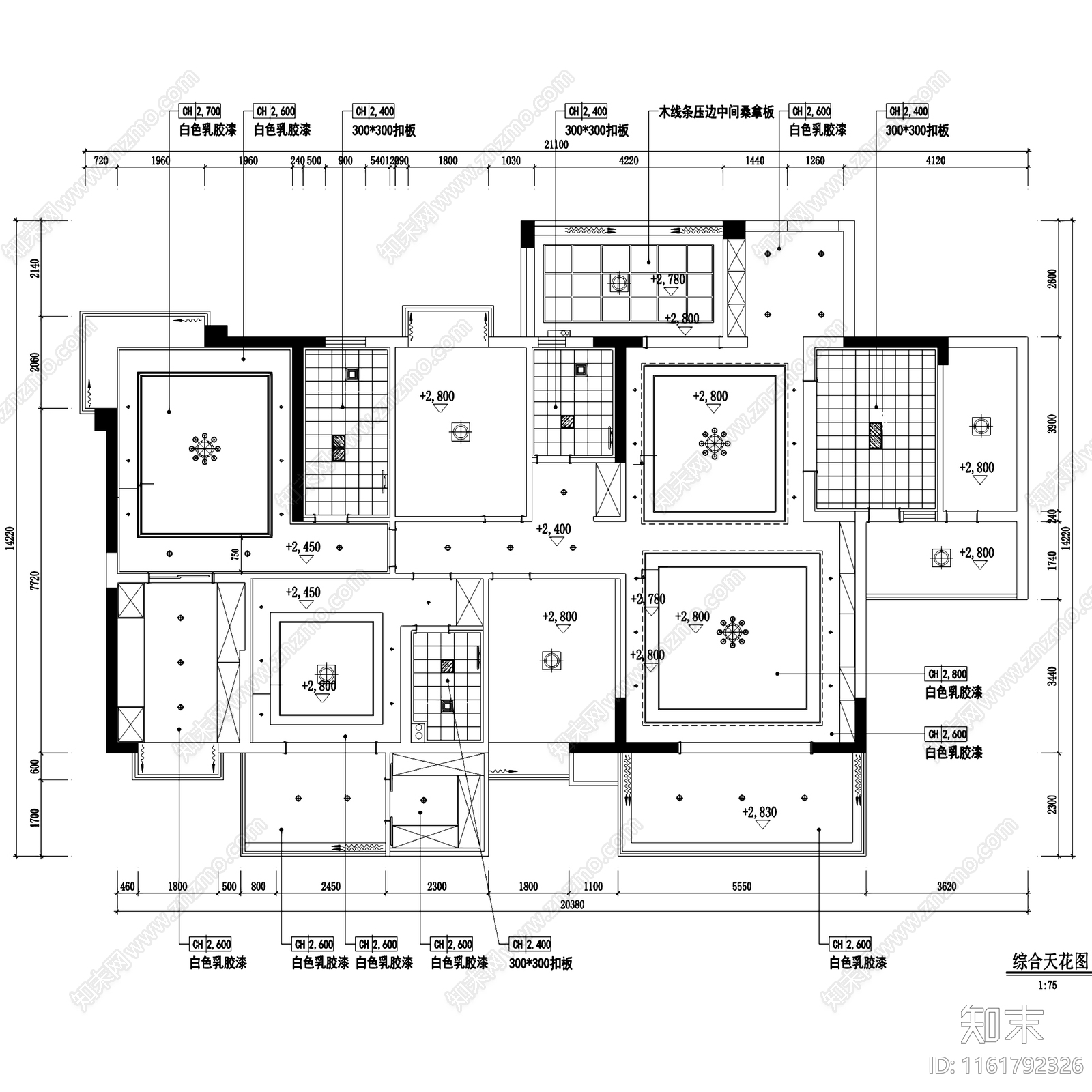 中式日式五室两厅三卫大平层室内家装cad施工图下载【ID:1161792326】