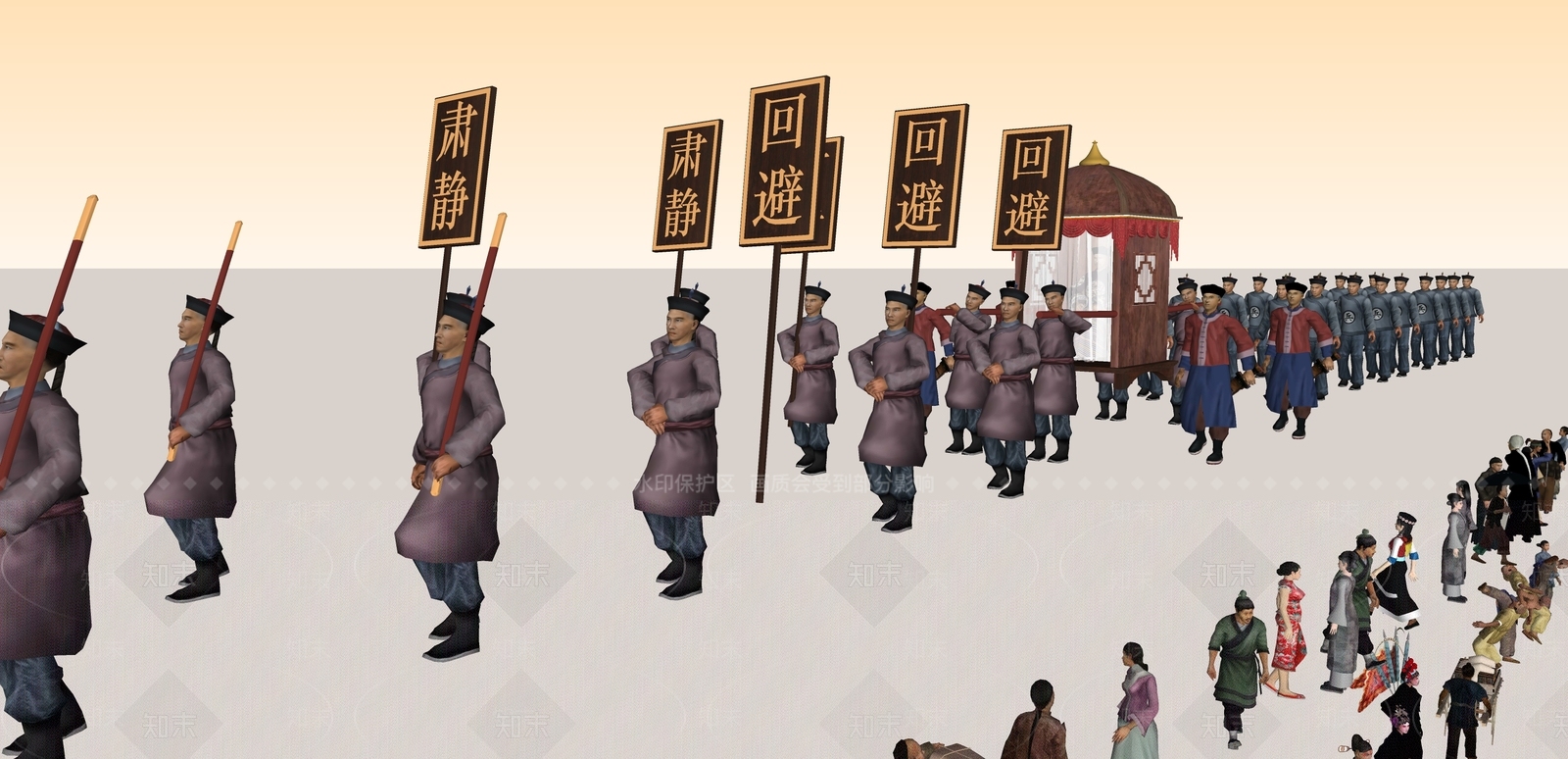 古代人物组合SU模型下载【ID:1161795374】