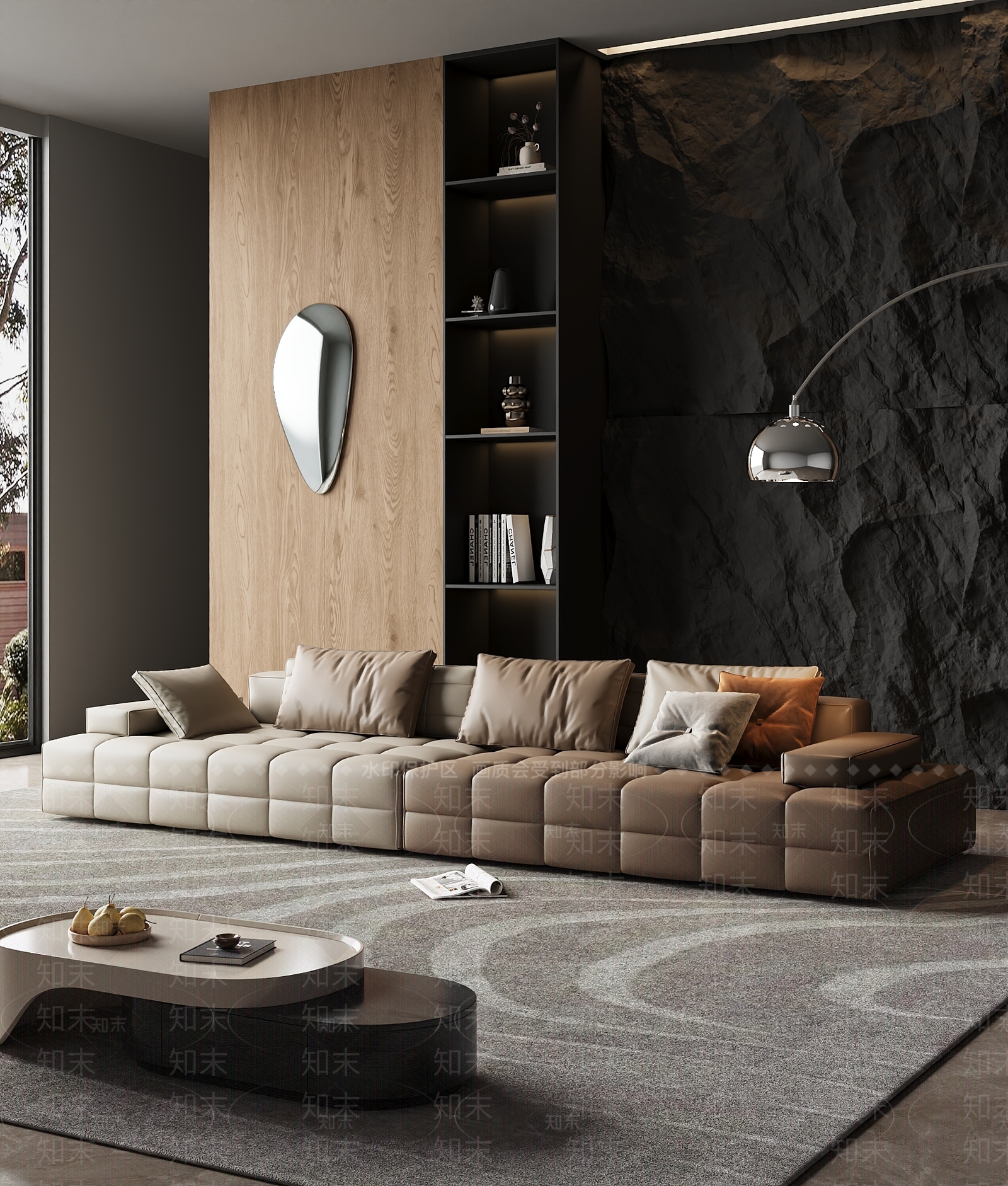 现代茶几组合3D模型下载【ID:1161800307】