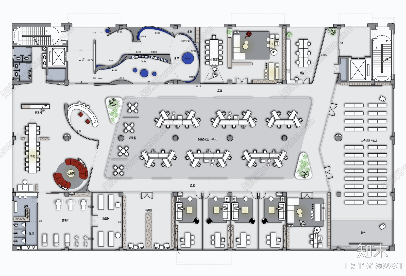 2000m²现代办公室施工图下载【ID:1161802291】