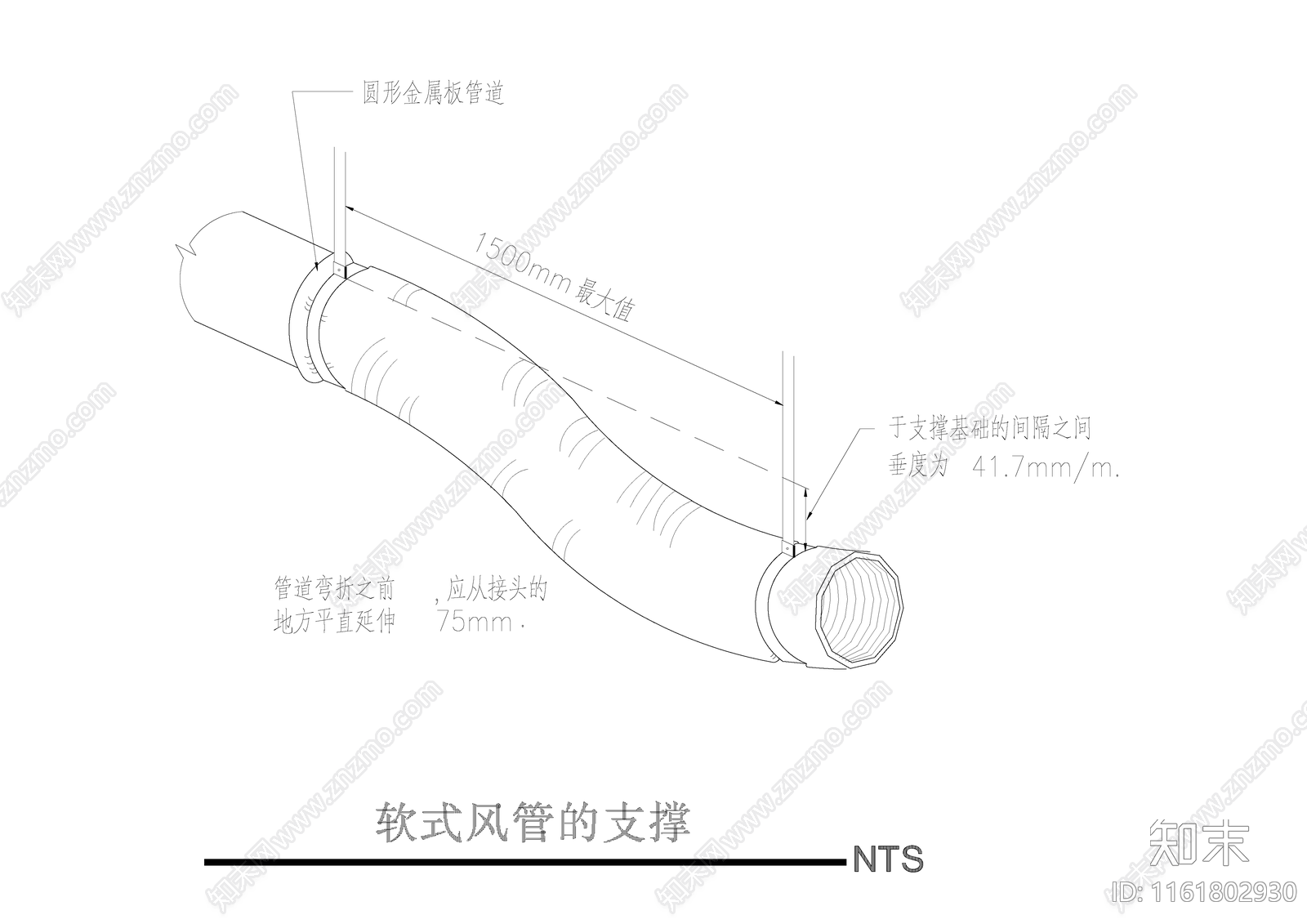 软式风管的支撑施工图下载【ID:1161802930】