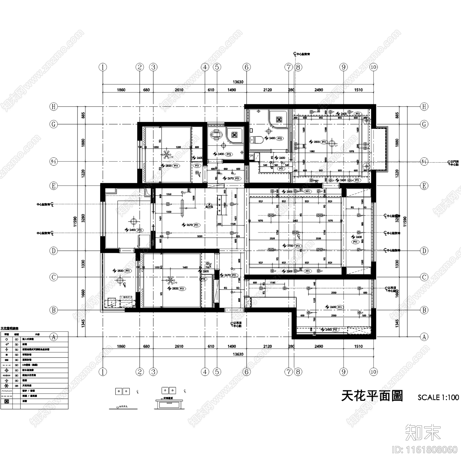 现代简约四室两厅两卫私宅大平层室内家装cad施工图下载【ID:1161808060】