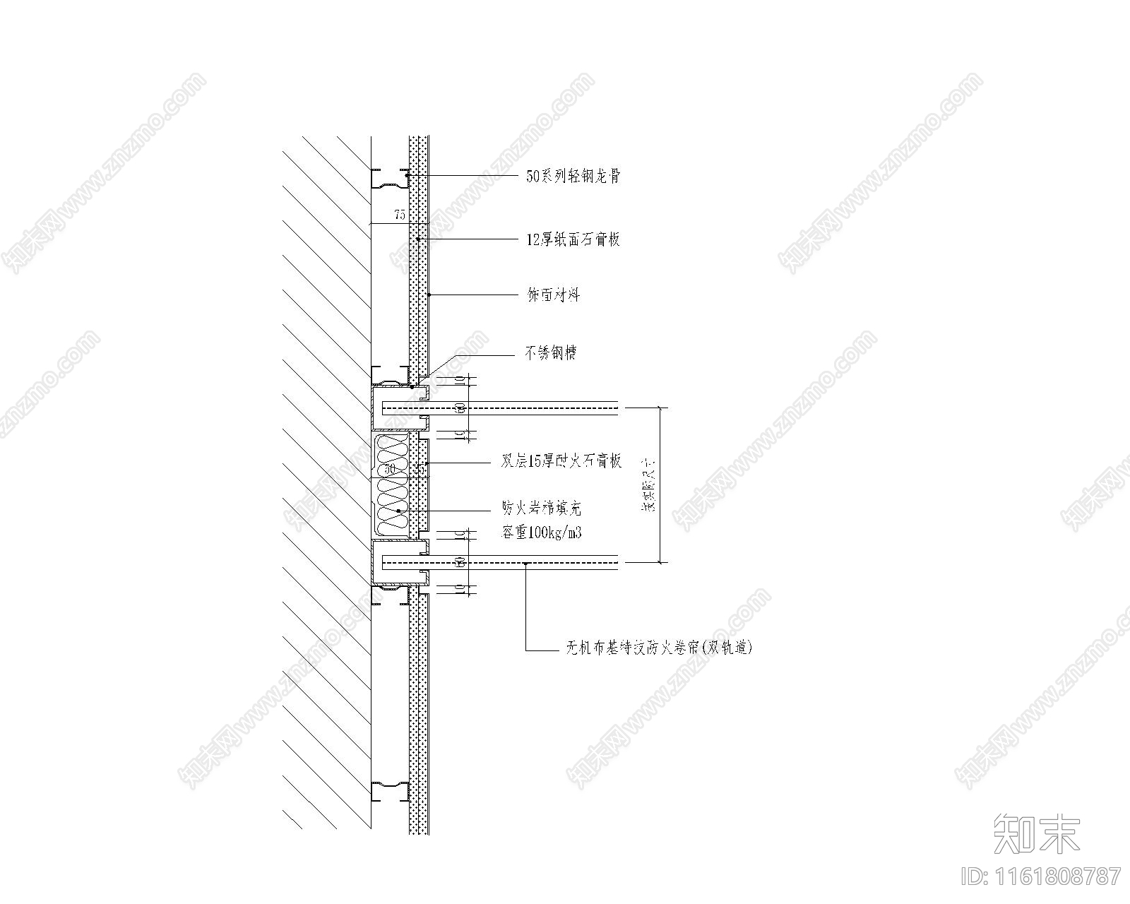 防火卷帘门详图cad施工图下载【ID:1161808787】