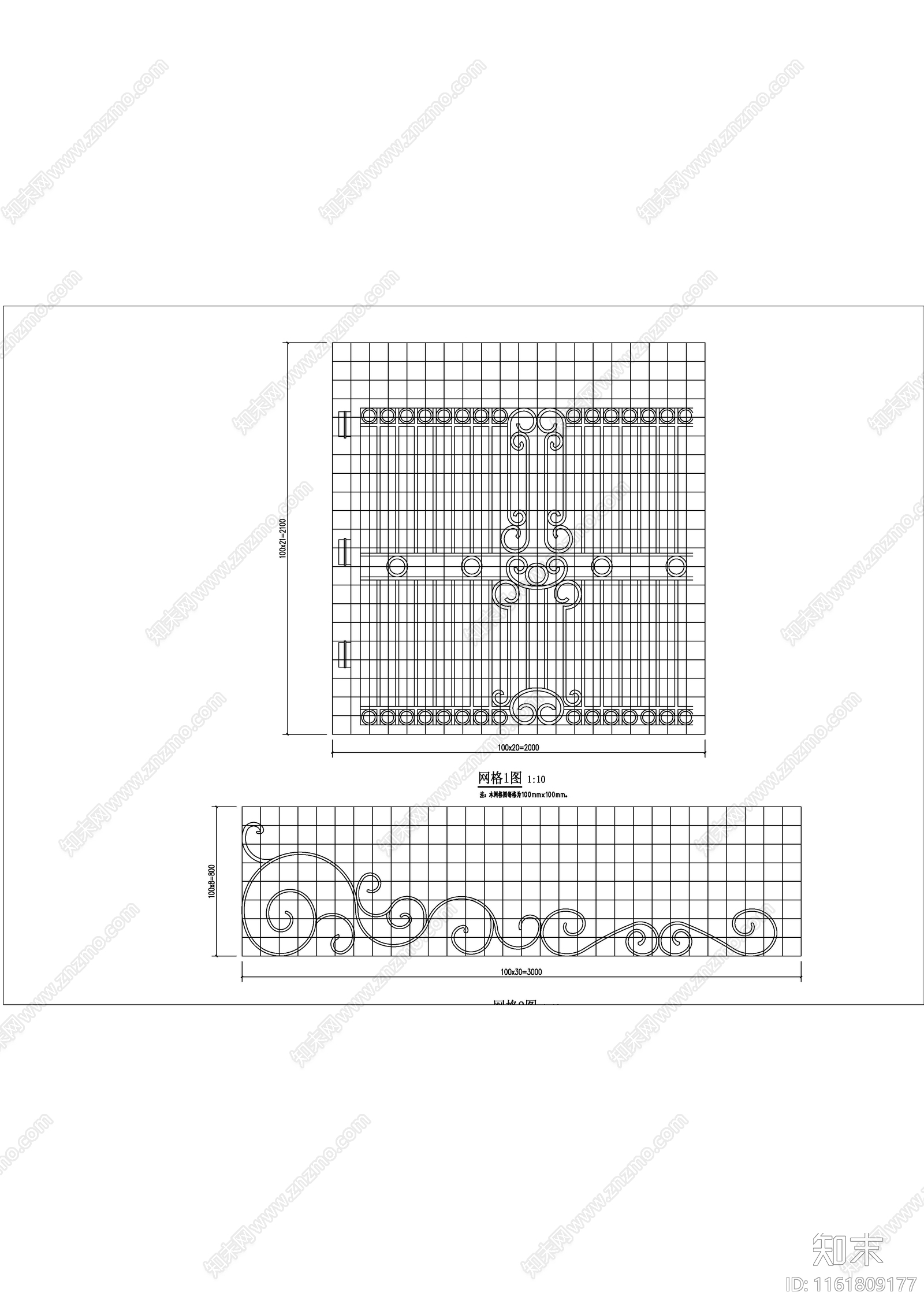 铁艺闸门cad施工图下载【ID:1161809177】