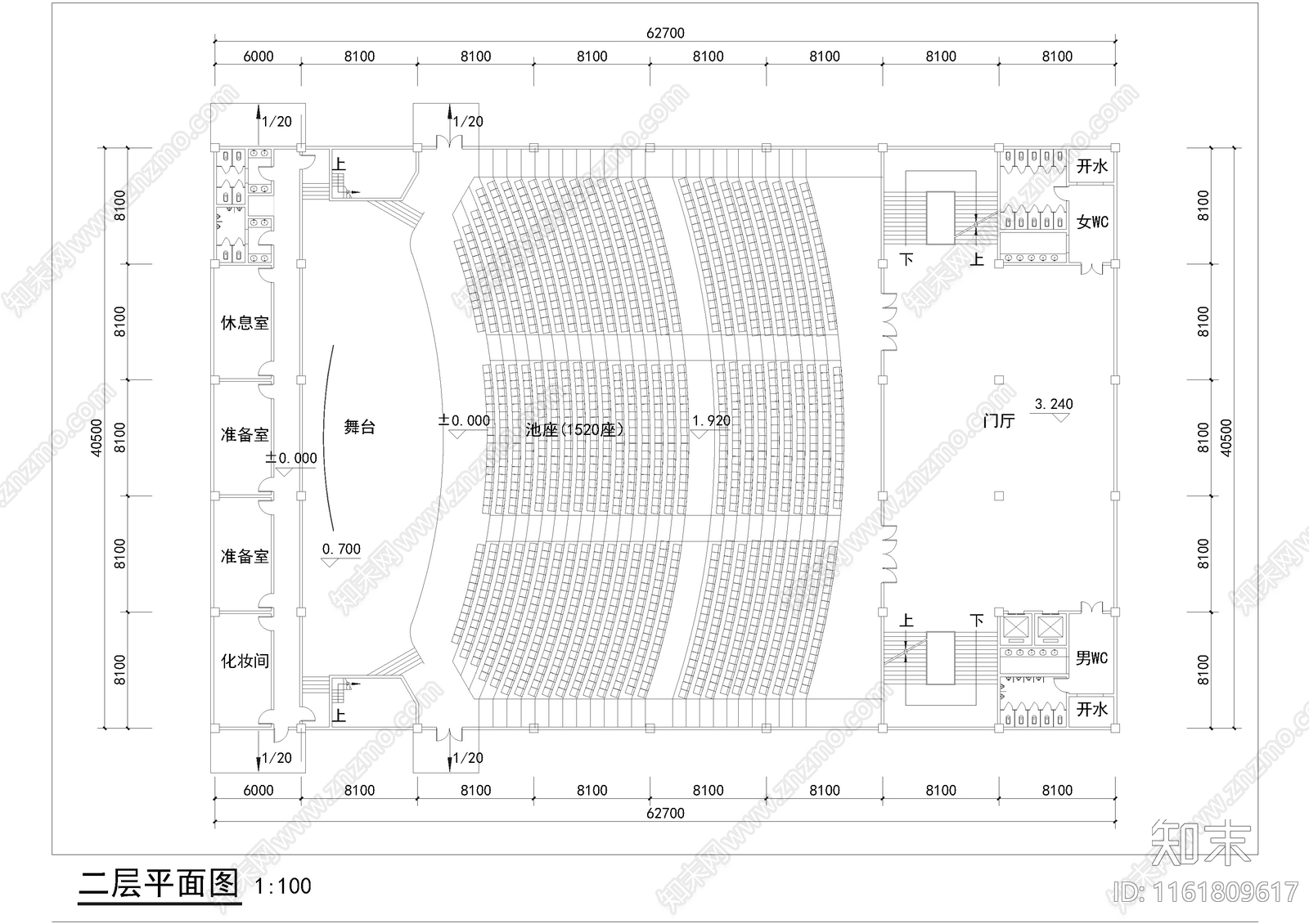 报告厅cad施工图下载【ID:1161809617】