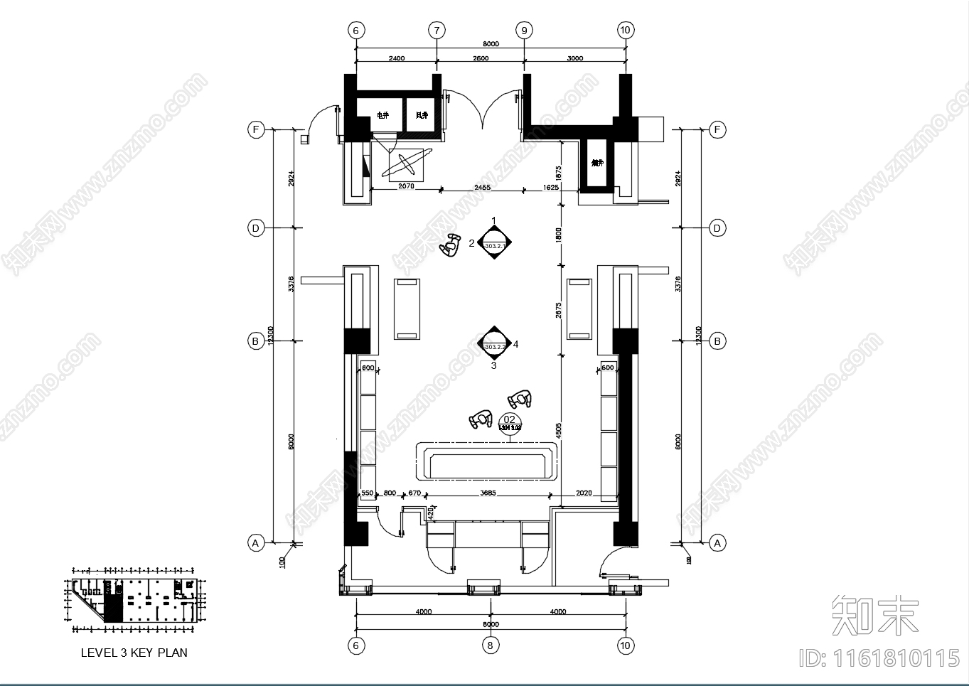 接待室平立面大施工图下载【ID:1161810115】