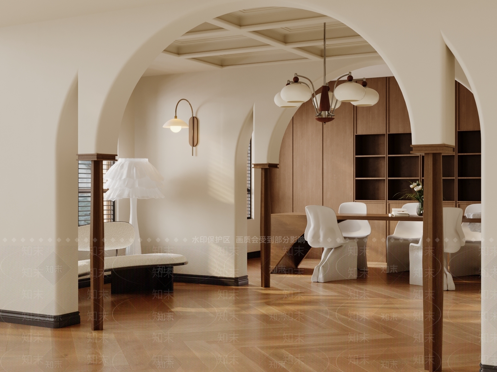 简欧中古风家居餐厅3D模型下载【ID:1161811348】