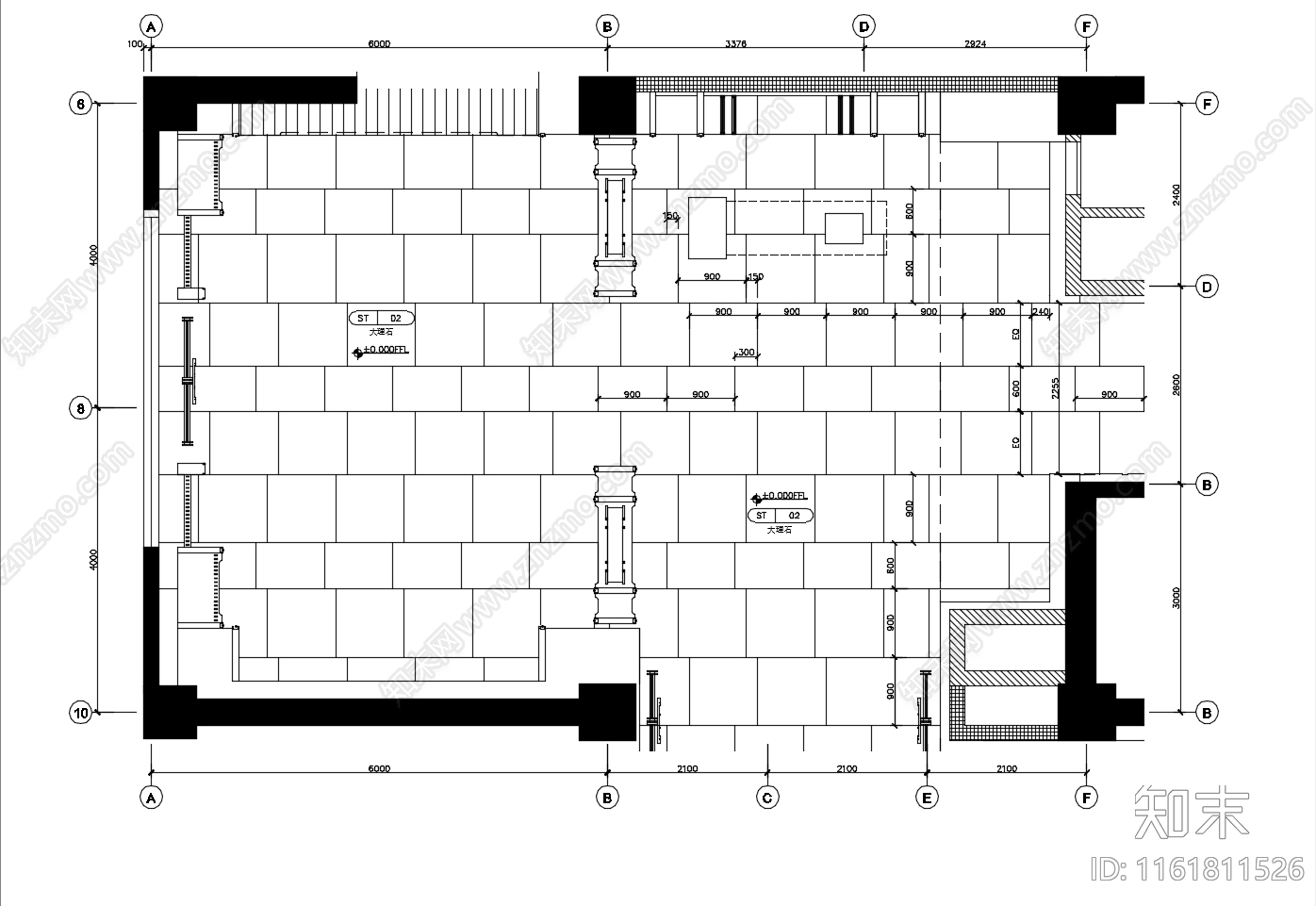 茶室及进厅平立大cad施工图下载【ID:1161811526】