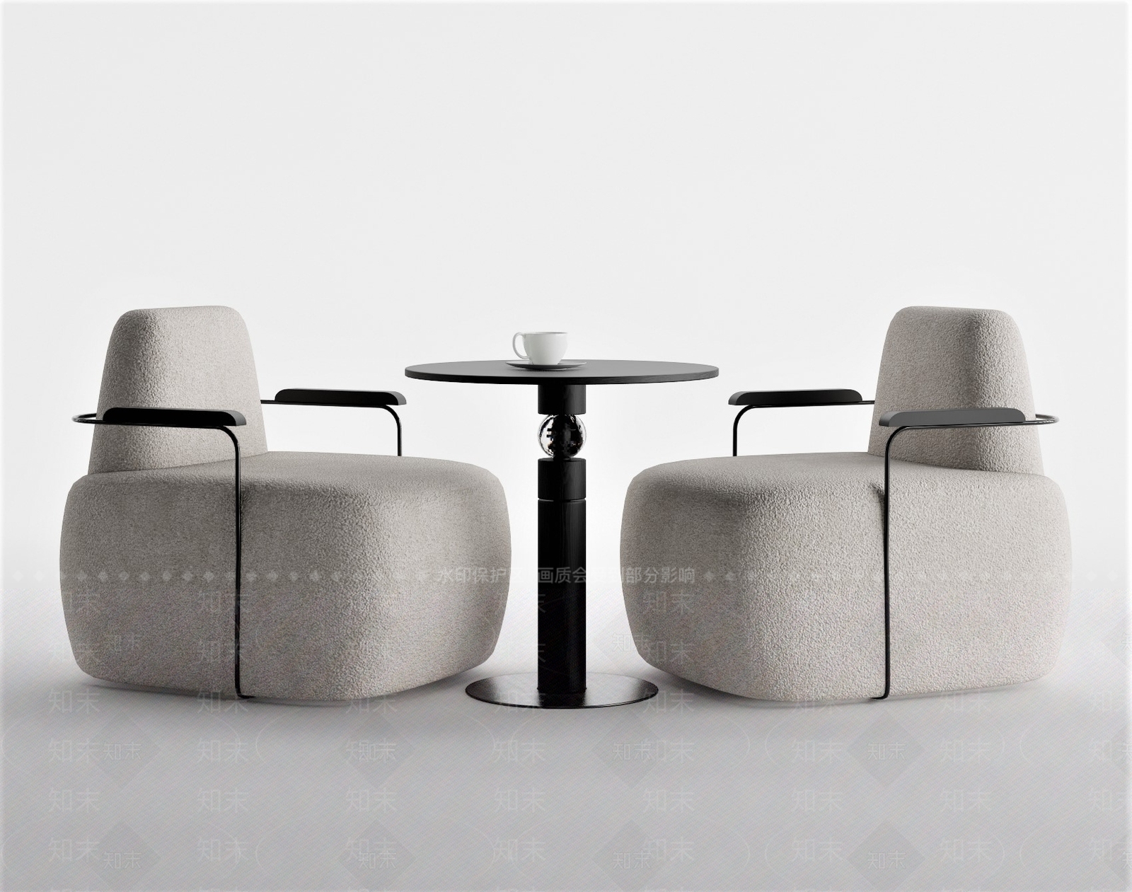 现代洽谈桌椅组合3D模型下载【ID:1161811787】