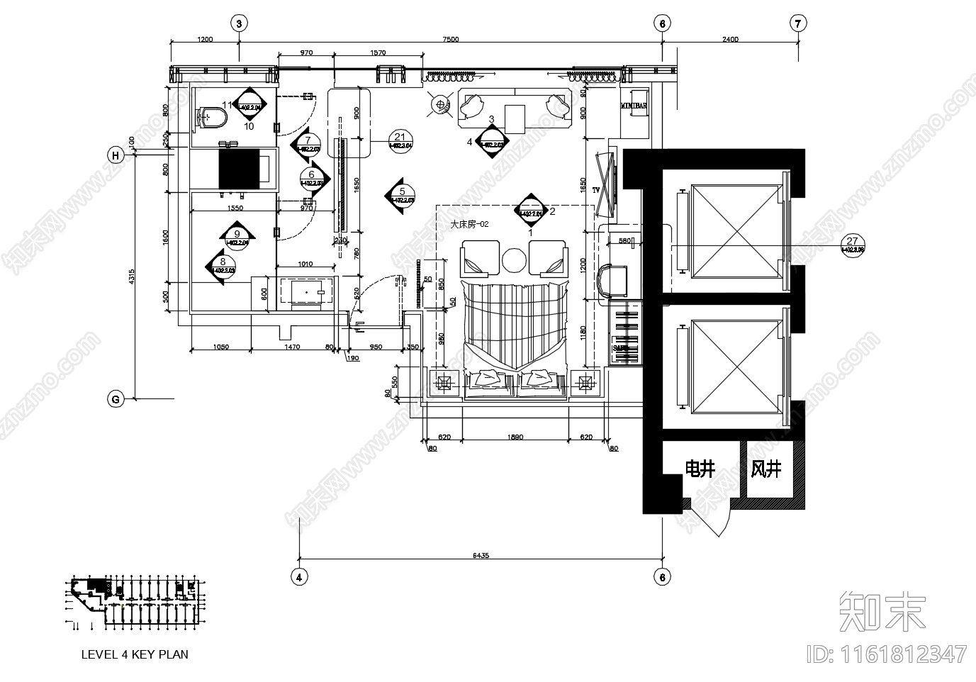 客房施工图下载【ID:1161812347】