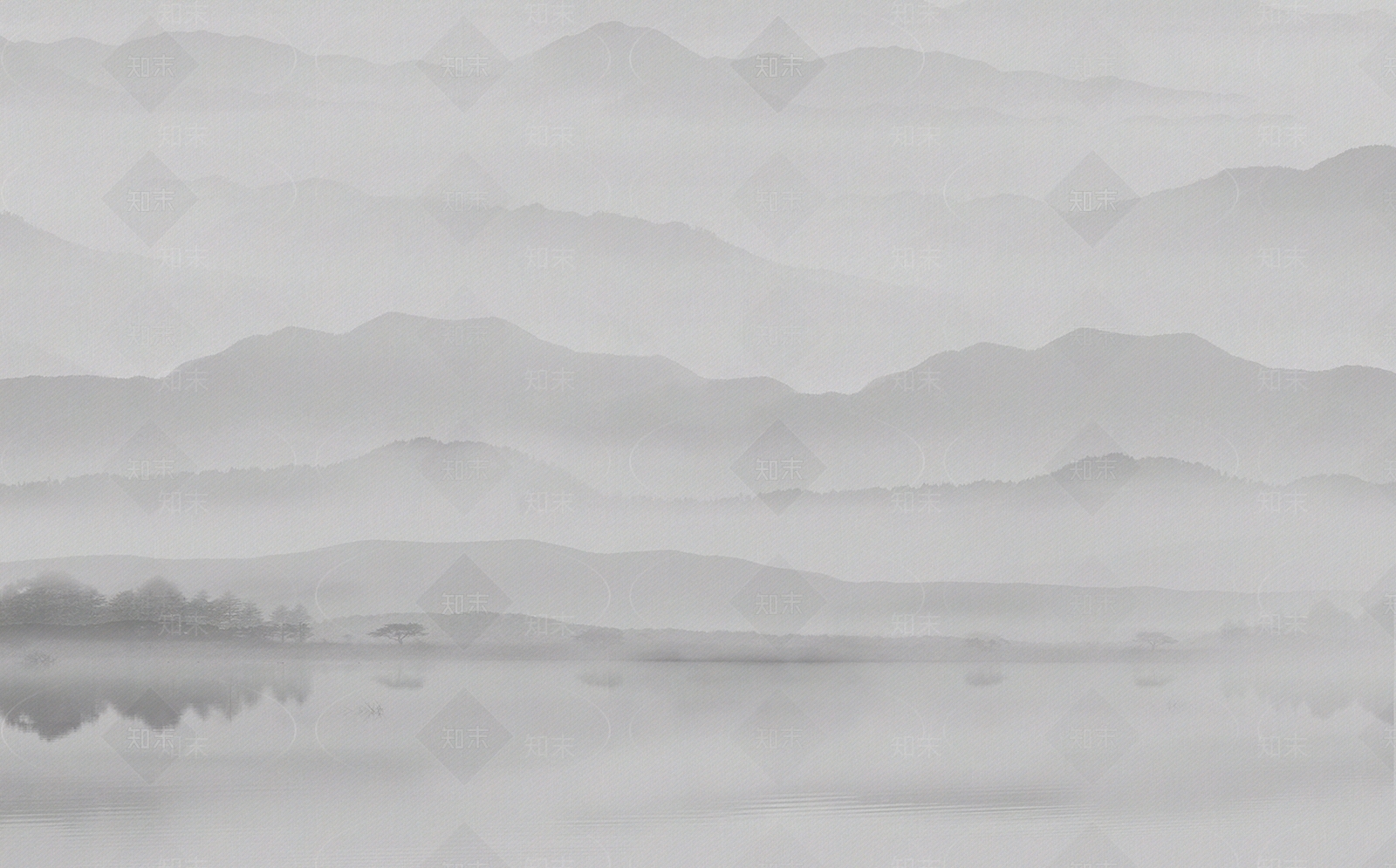 新中式山水壁纸壁画贴图下载【ID:1161816367】