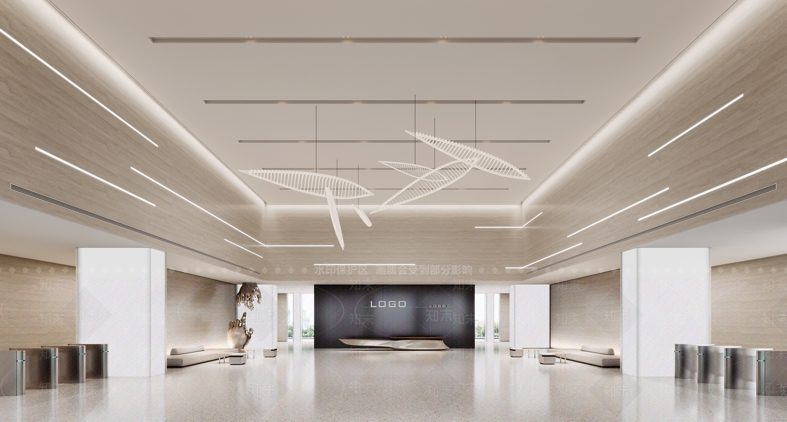现代公司大堂SU模型下载【ID:1161817068】