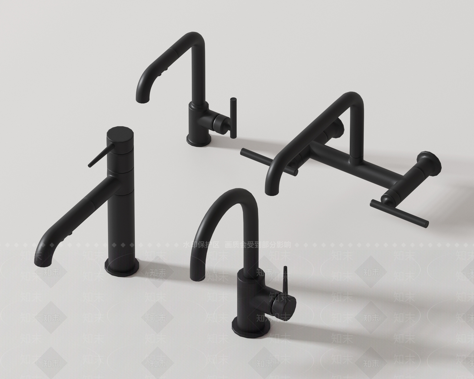 现代水龙头组合3D模型下载【ID:1161817140】