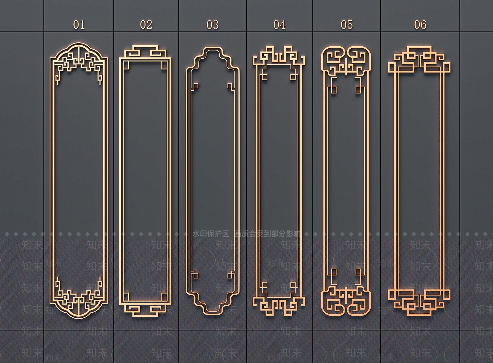 新古典镂空雕花墙板金属雕花3D模型下载【ID:1161816919】