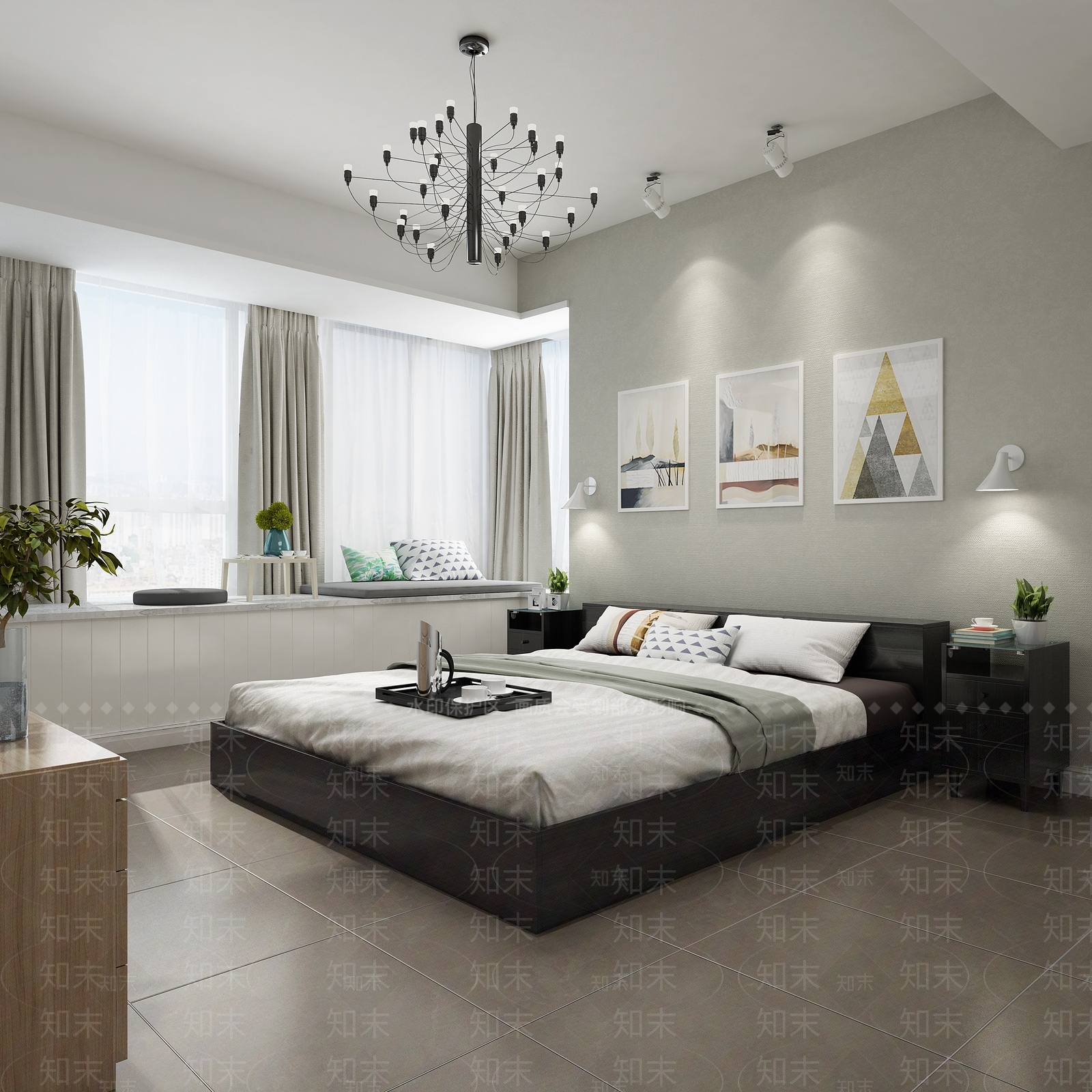 北欧卧室3D模型下载【ID:1161819612】