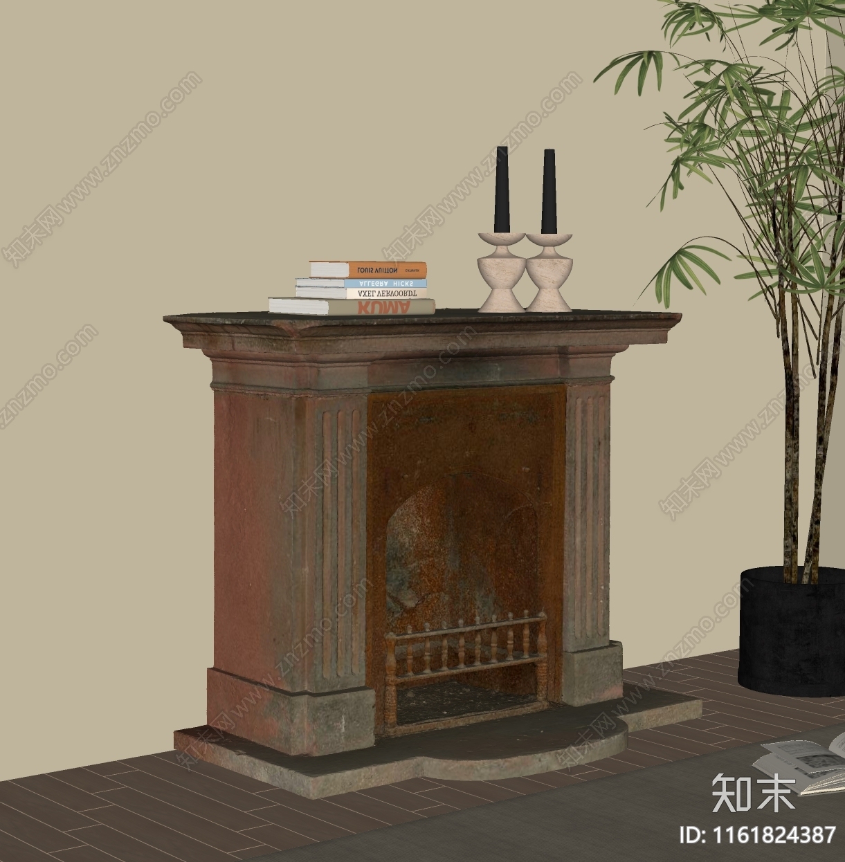 美式复古壁炉SU模型下载【ID:1161824387】