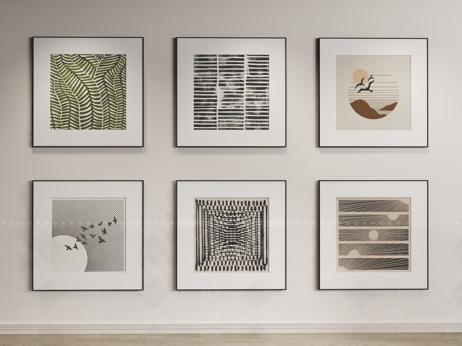 现代装饰挂画SU模型下载【ID:1161825083】