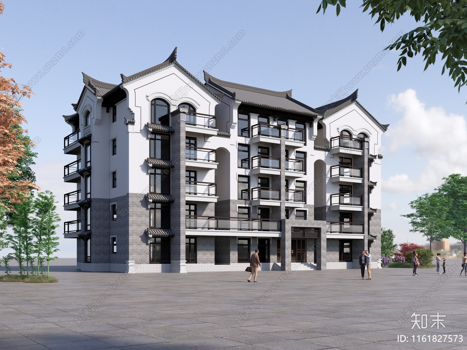 中式建筑SU模型下载【ID:1161827573】