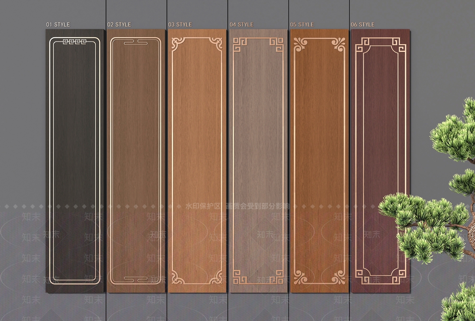 新中式雕花护墙板SU模型下载【ID:1161827763】