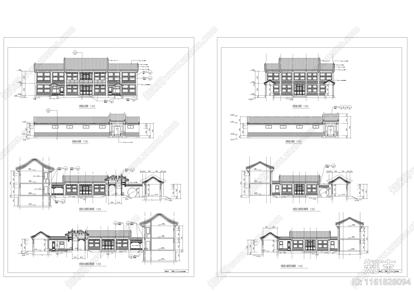 北京四合院精品古建筑CA施工图下载【ID:1161828094】
