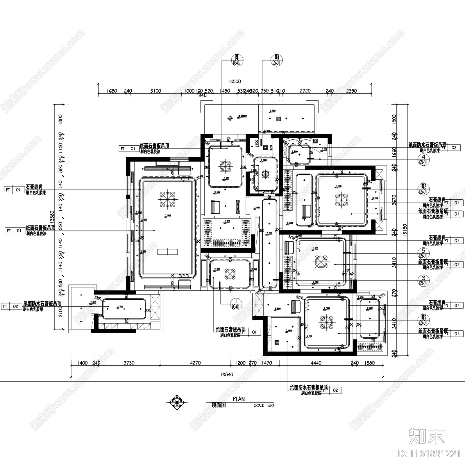 现代轻奢伟星城江景园大平层室内家装cad施工图下载【ID:1161831221】