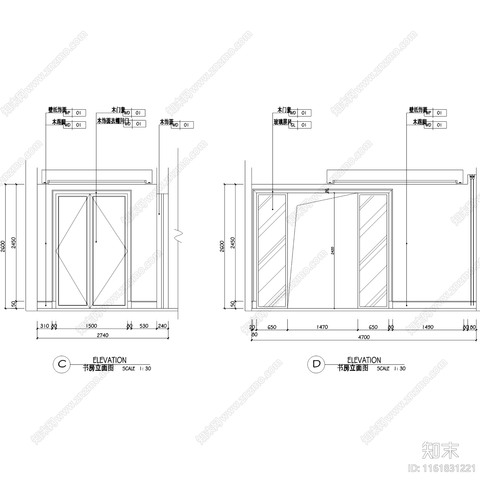 现代轻奢伟星城江景园大平层室内家装cad施工图下载【ID:1161831221】