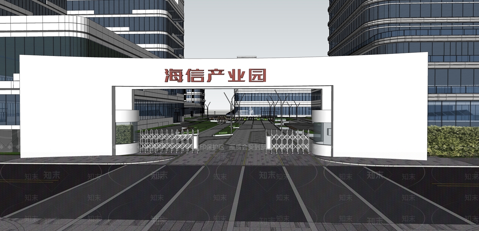 现代产业园入口SU模型下载【ID:1161833204】