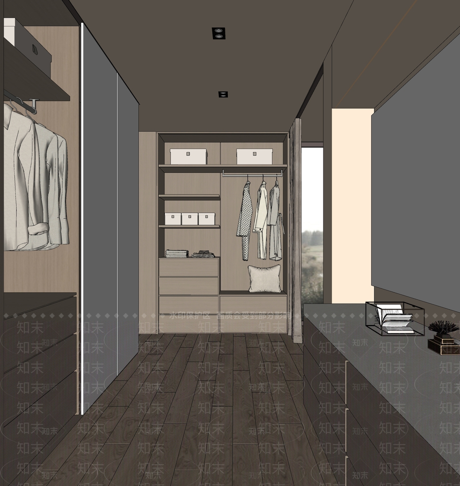 现代衣帽间SU模型下载【ID:1161834015】