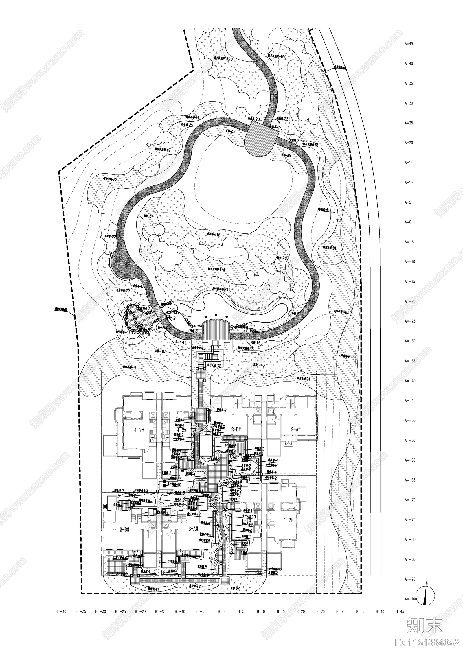 龙湖滟澜海岸样板院植平面图cad施工图下载【ID:1161834042】