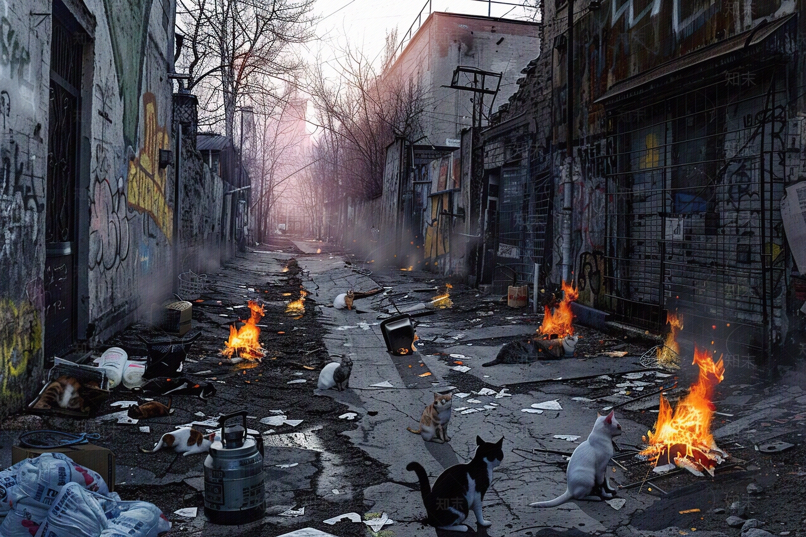 现代猫巷街景贴图下载【ID:1161834318】