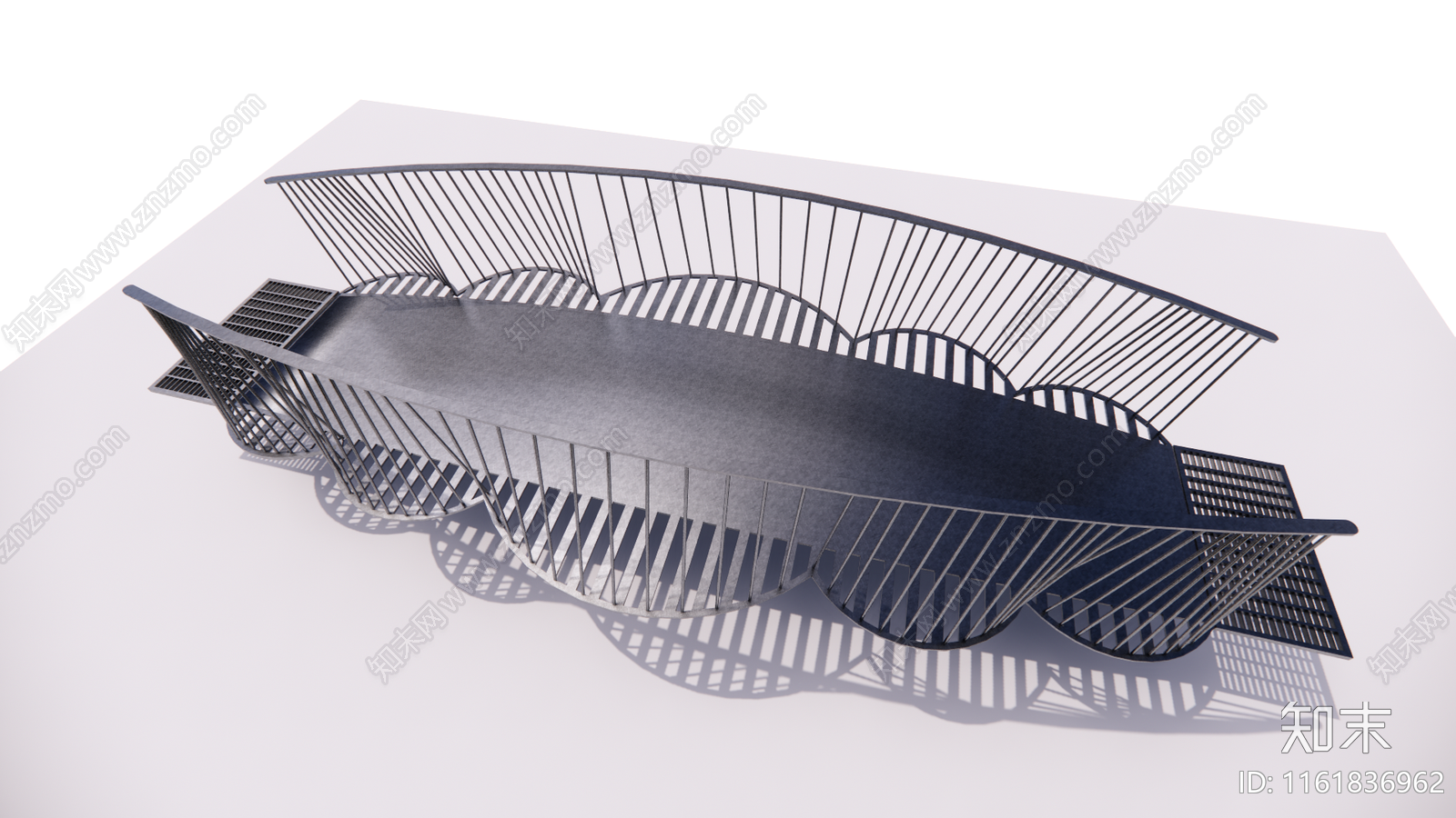 现代景观金属造型桥SU模型下载【ID:1161836962】