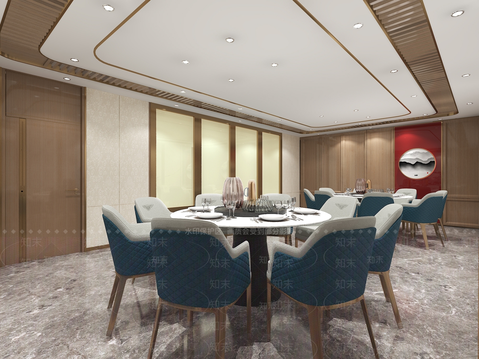 新中式餐厅包厢3D模型下载【ID:1161840779】