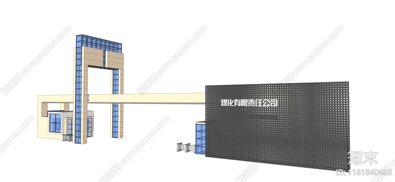 现代公司大门SU模型下载【ID:1161840483】