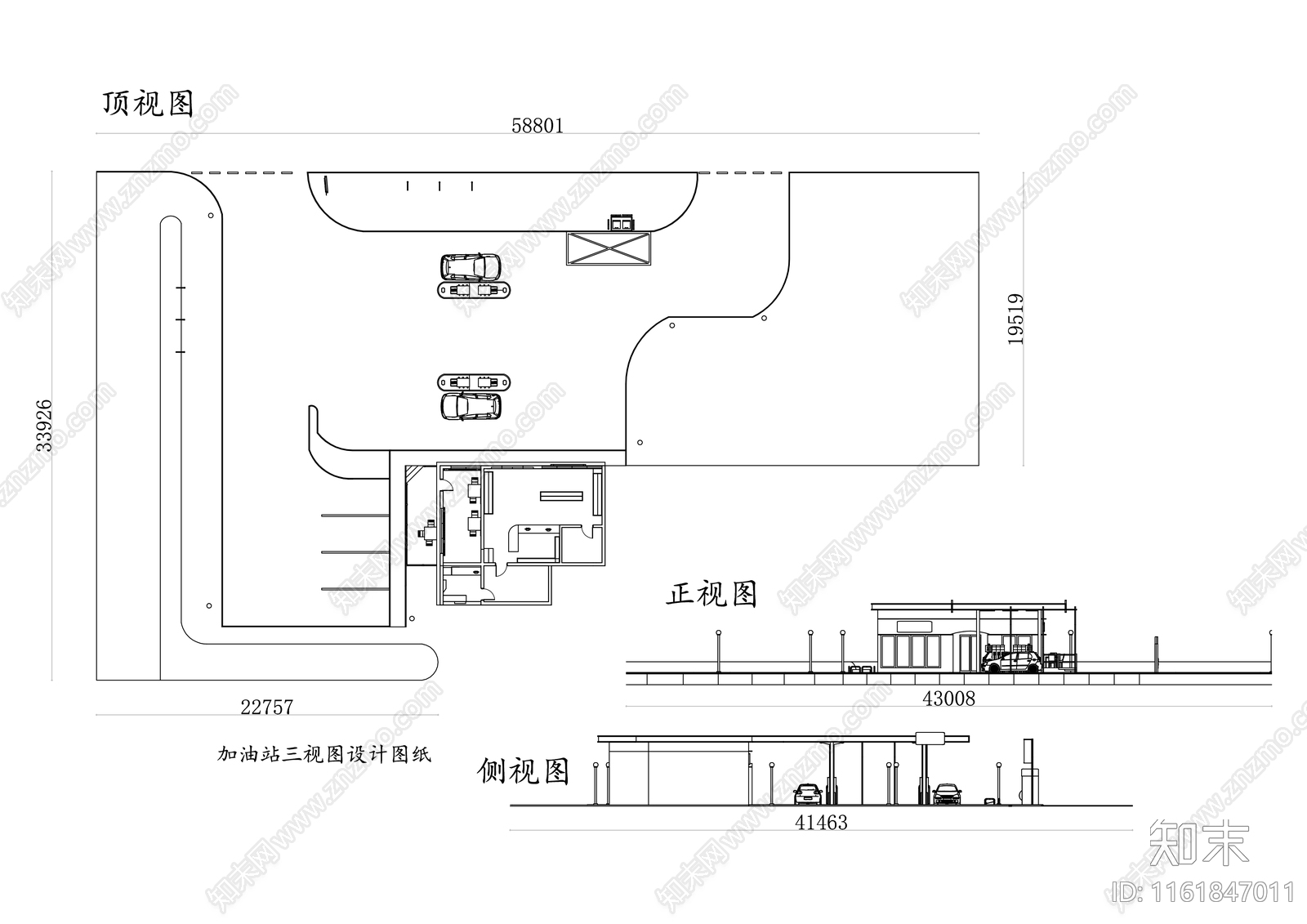 加油站三视图施工图下载【ID:1161847011】