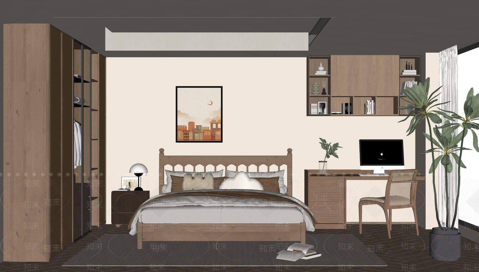 城市建筑挂画挂画SU模型下载【ID:1227403703】