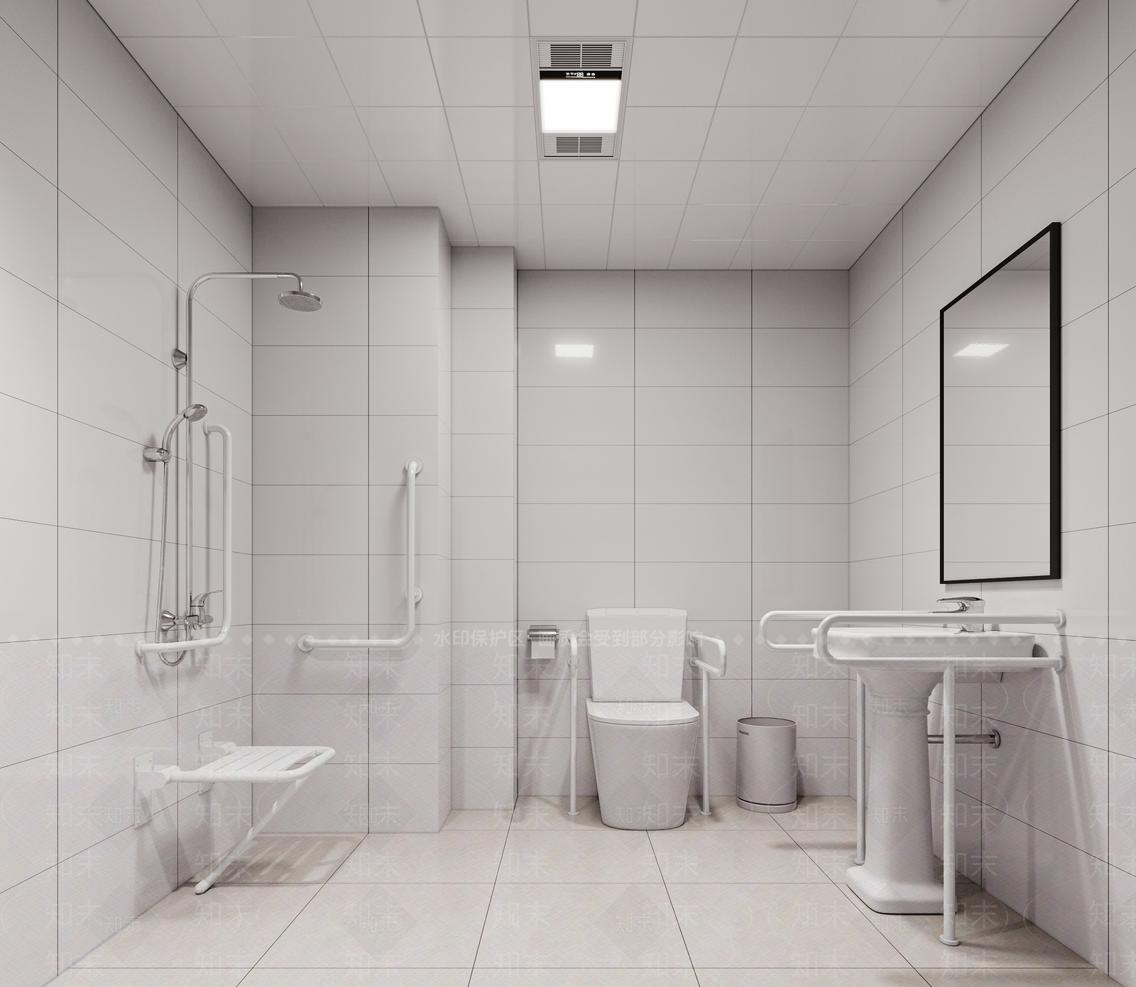 现代无障碍卫生间3D模型下载【ID:1161848971】