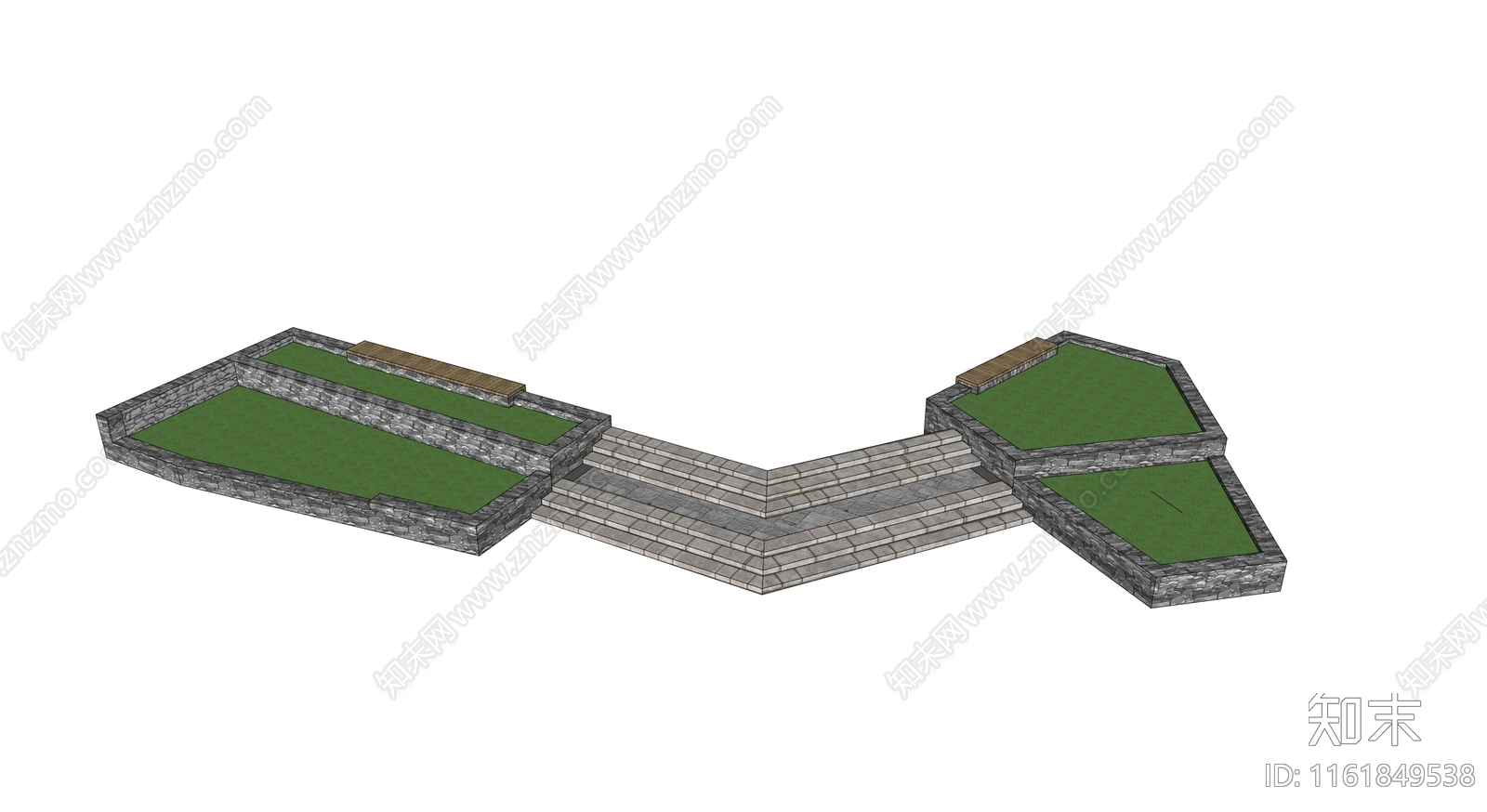 现代台阶景观SU模型下载【ID:1161849538】