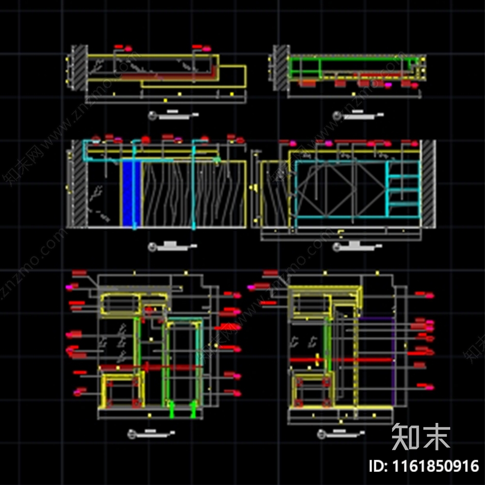 服务台吧台装修图cad施工图下载【ID:1161850916】