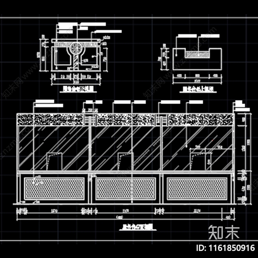 服务台吧台装修图cad施工图下载【ID:1161850916】