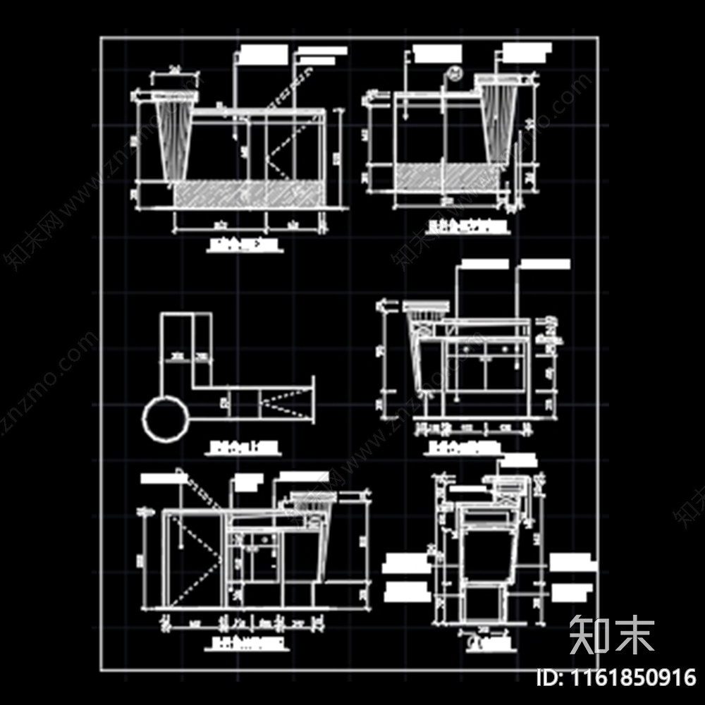 服务台吧台装修图cad施工图下载【ID:1161850916】