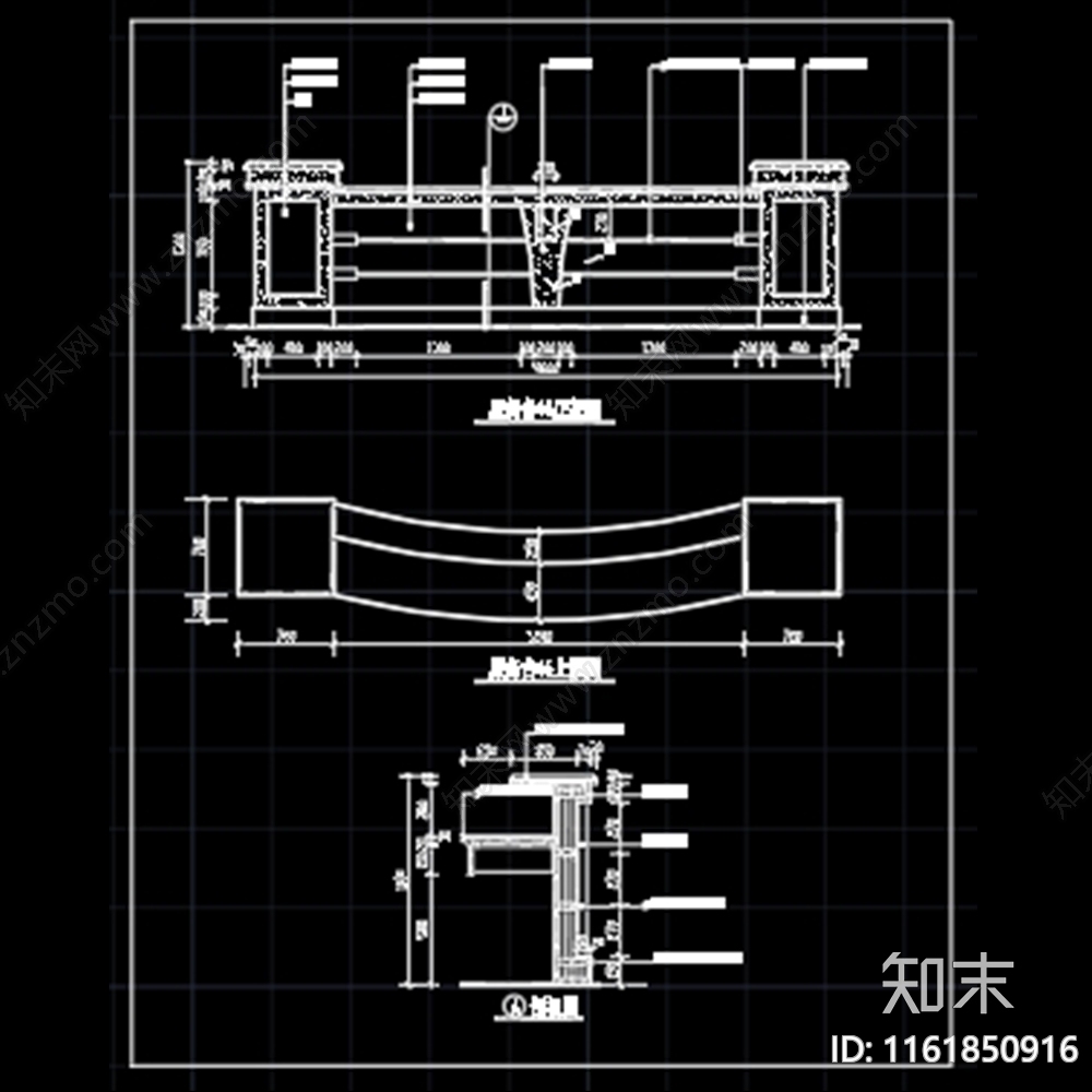 服务台吧台装修图cad施工图下载【ID:1161850916】