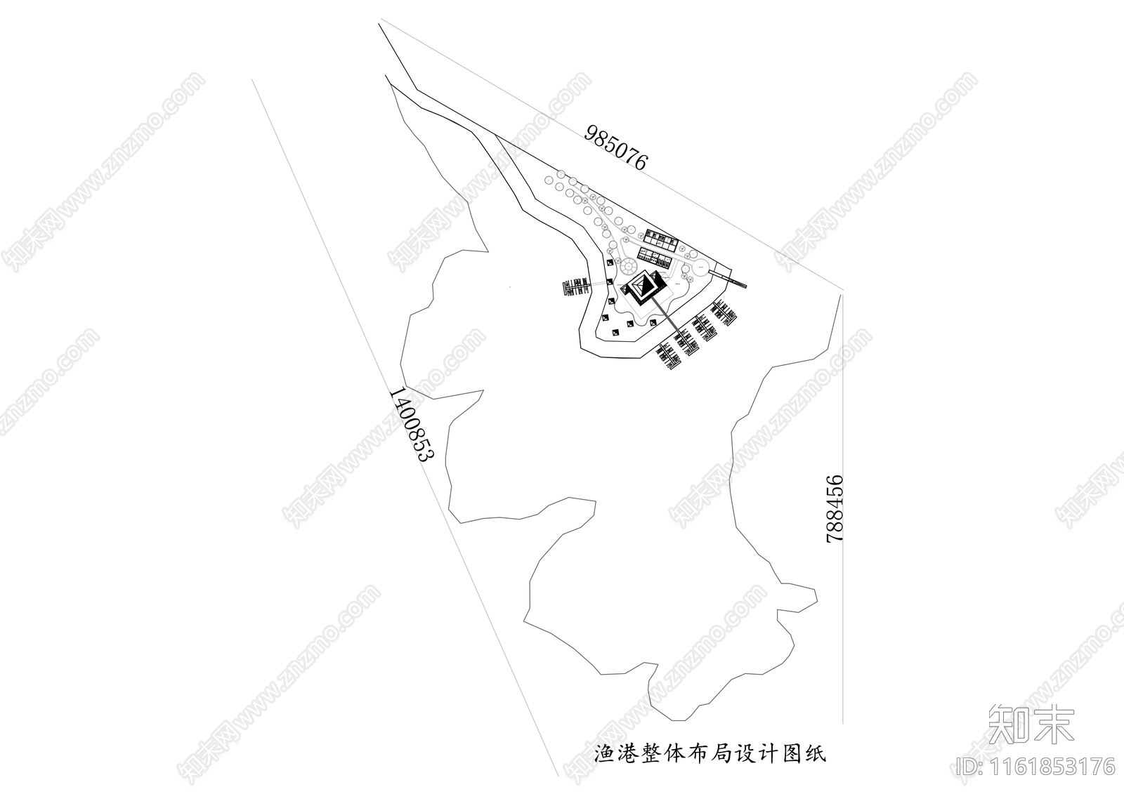 渔港整体布局平面设计图纸cad施工图下载【ID:1161853176】