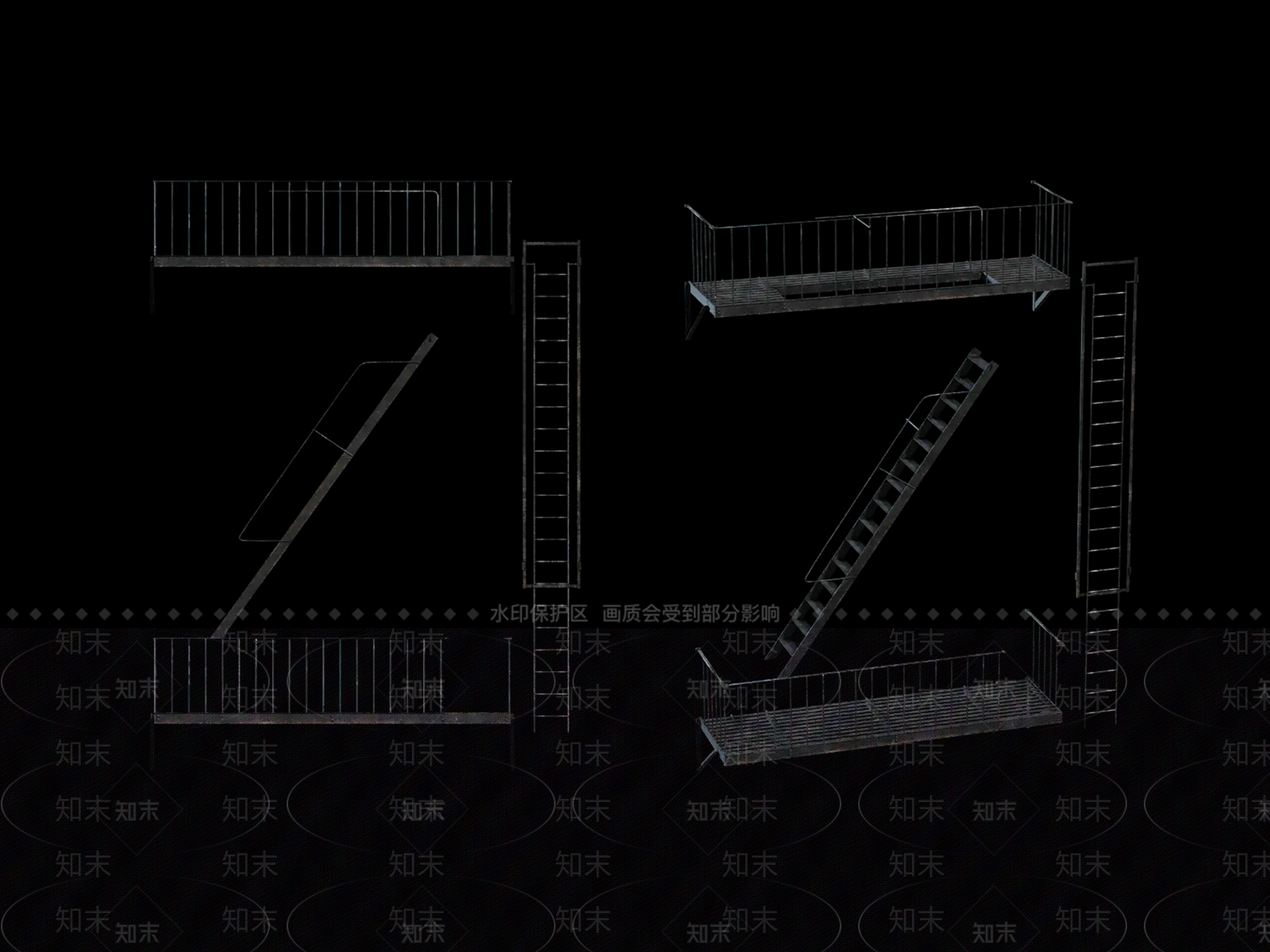 现代铁艺栏杆SU模型下载【ID:1161853580】