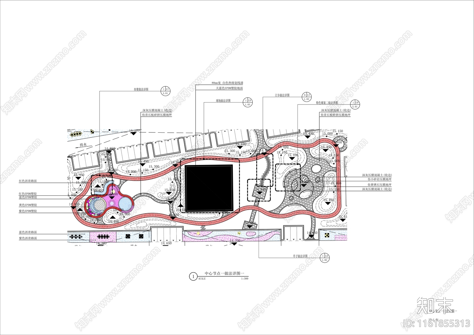 南京某安置小区景观平面图cad施工图下载【ID:1161855313】