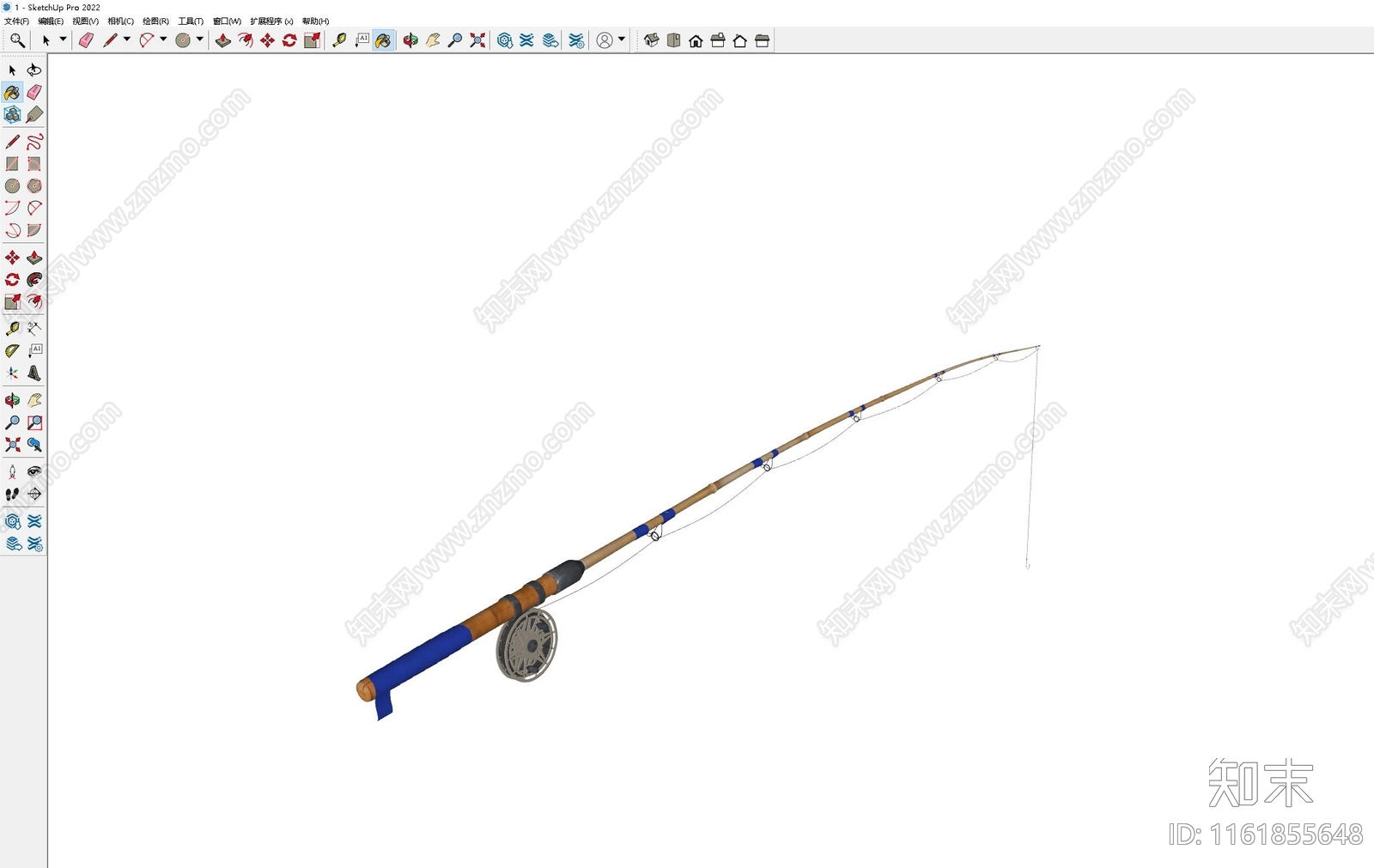 木质钓鱼竿SU模型下载【ID:1161855648】