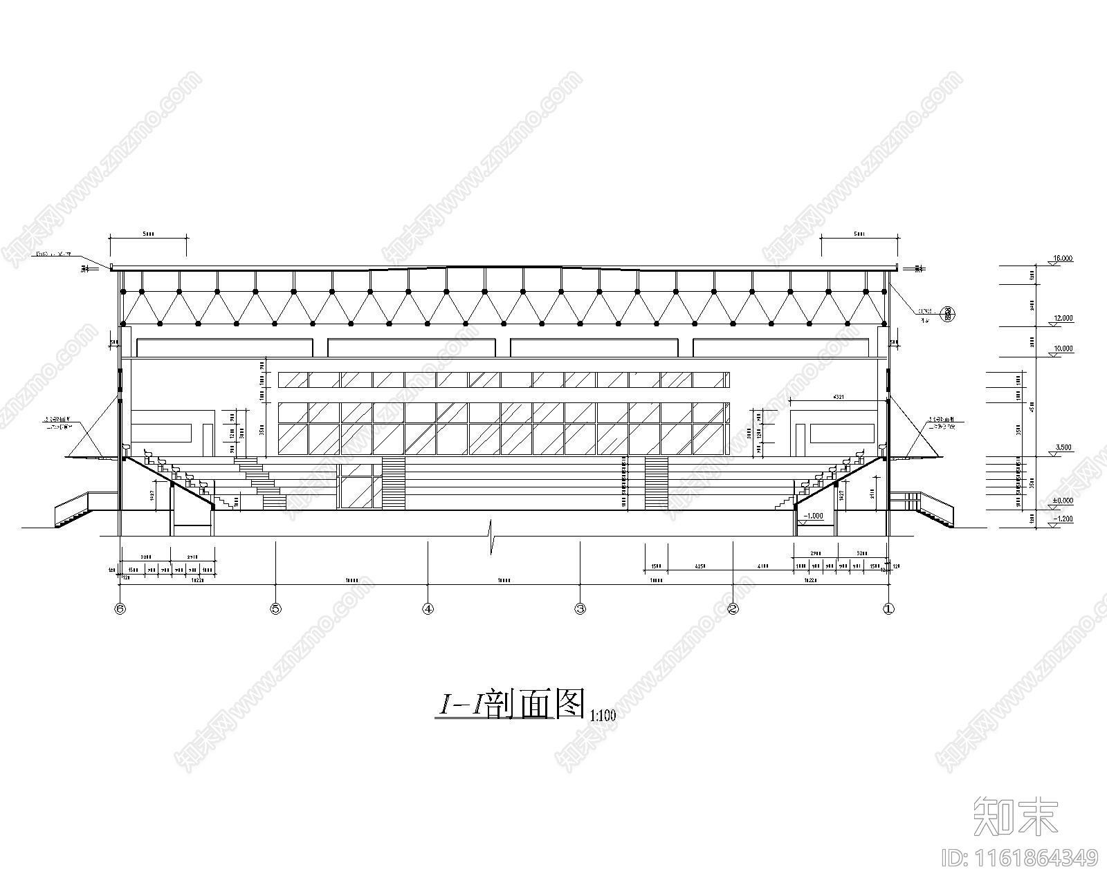 体育馆篮球馆比赛场施工图下载【ID:1161864349】