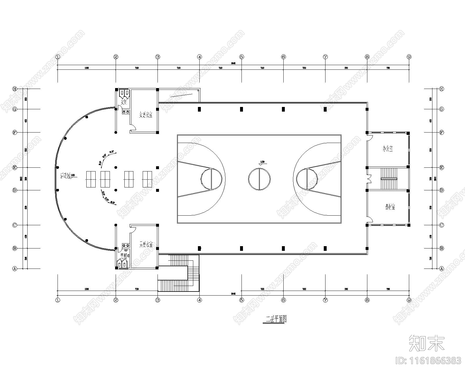 市民体育馆游泳馆施工图下载【ID:1161866383】