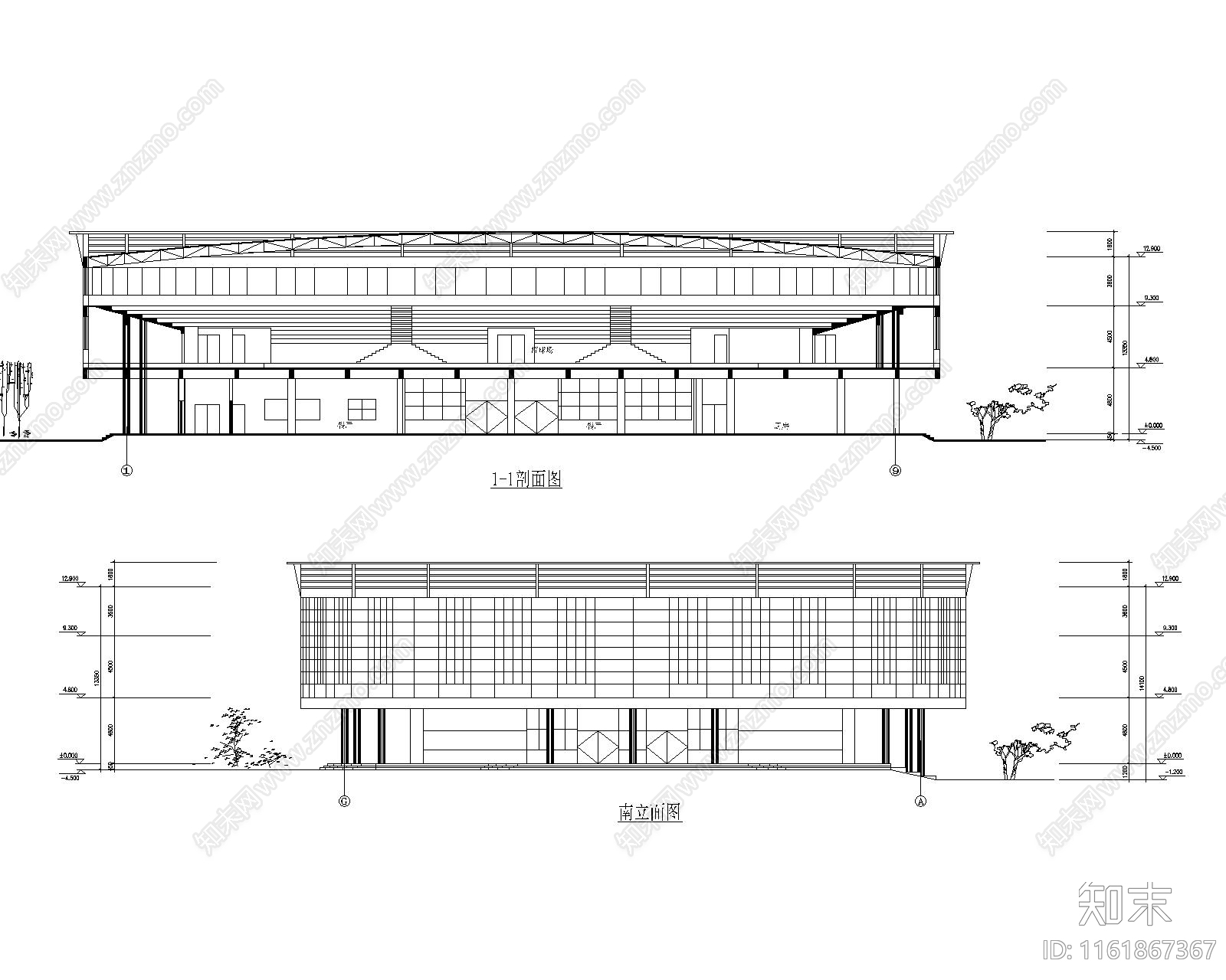 圆形体育馆建筑施工图下载【ID:1161867367】