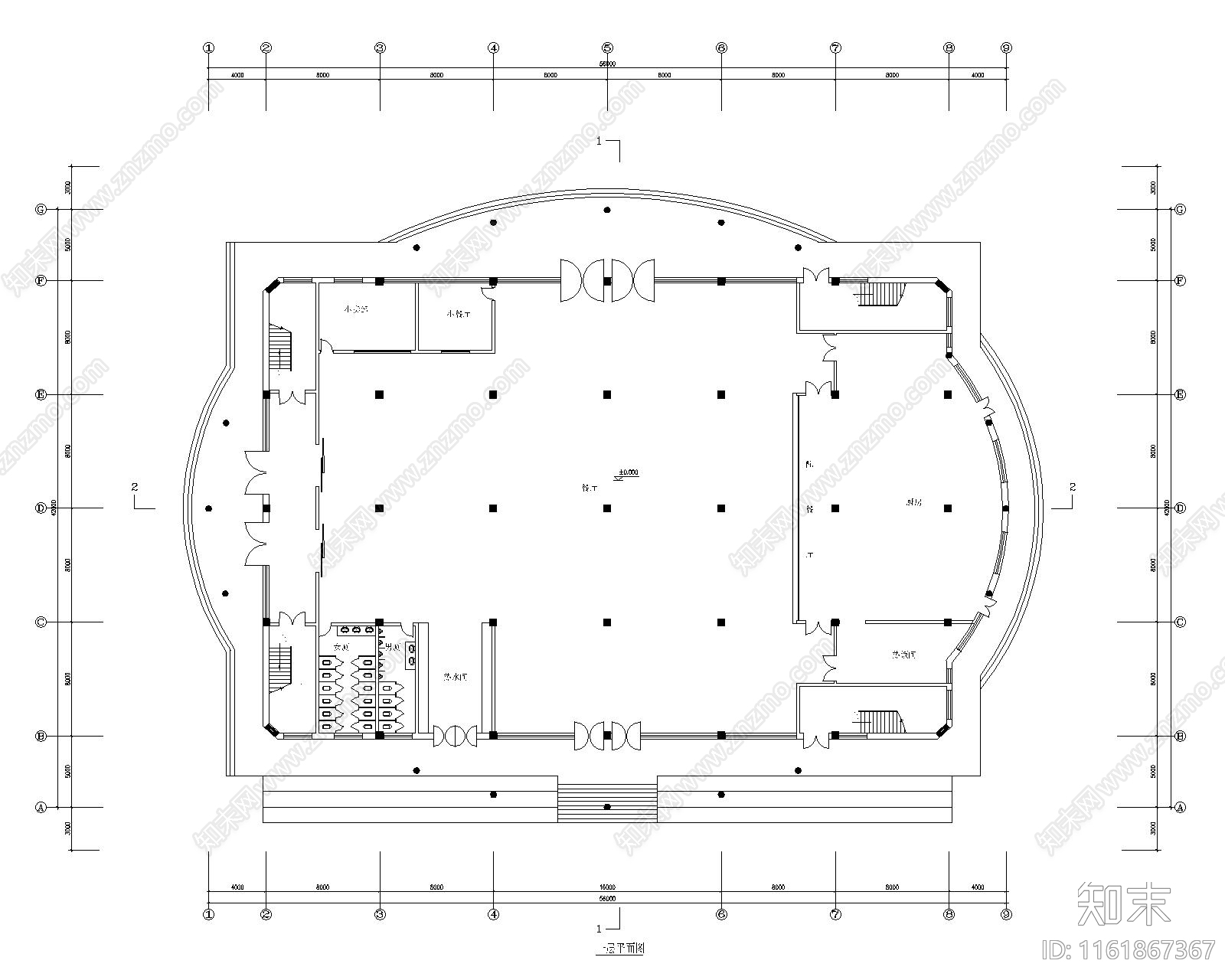 圆形体育馆建筑施工图下载【ID:1161867367】