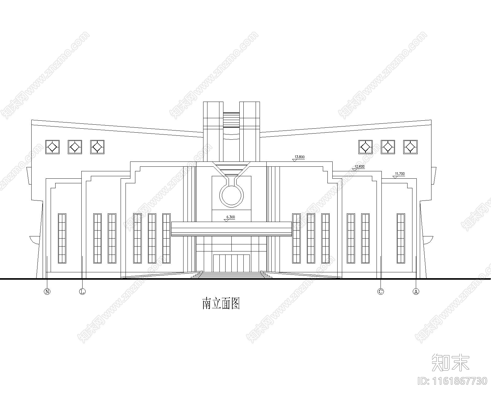 新中式体育馆建筑施工图下载【ID:1161867730】